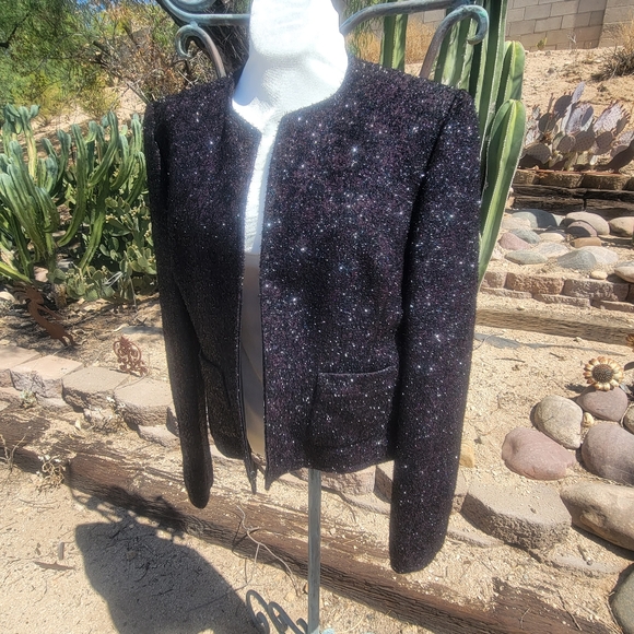 Linda Allard Ellen Tracy Shimmer Evening Jacket - Picture 2 of 6
